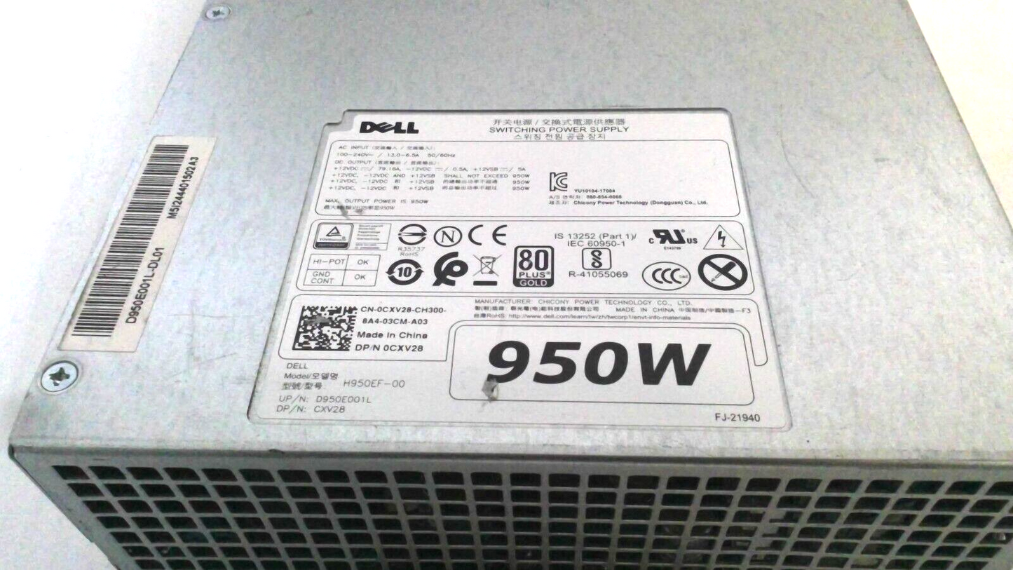 Dell 950w PSU Power Supply H950EF for Precision T7820 T5820, CXV28 WGCH4 V7594