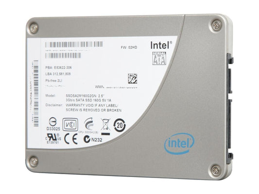 INTEL 160GB SSD SATA SSDSA2M160G2GN 2.5" SOLID STATE DRIVE | 5V 1A