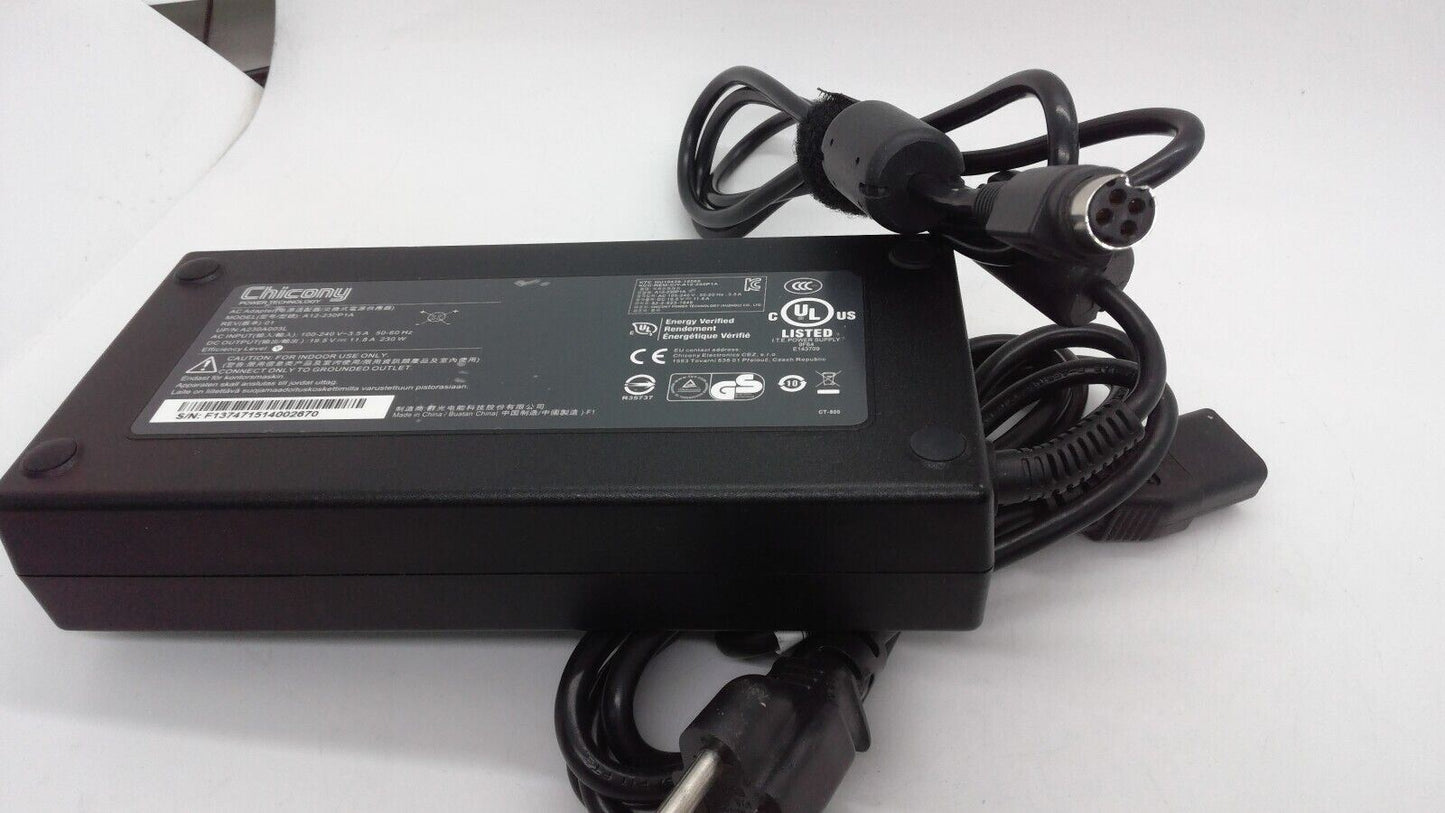 Genuine Chicony  4-Hole power AC Adapter  A12-230P1A  19.5V  11.8A  230W