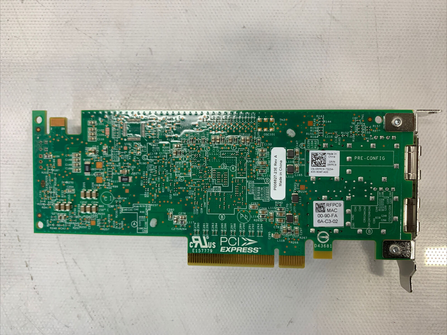 Dell Emulex Dual Port 10GB SFP+ Converged Network Adapter PCI-E 3.0 x8 RFPC9