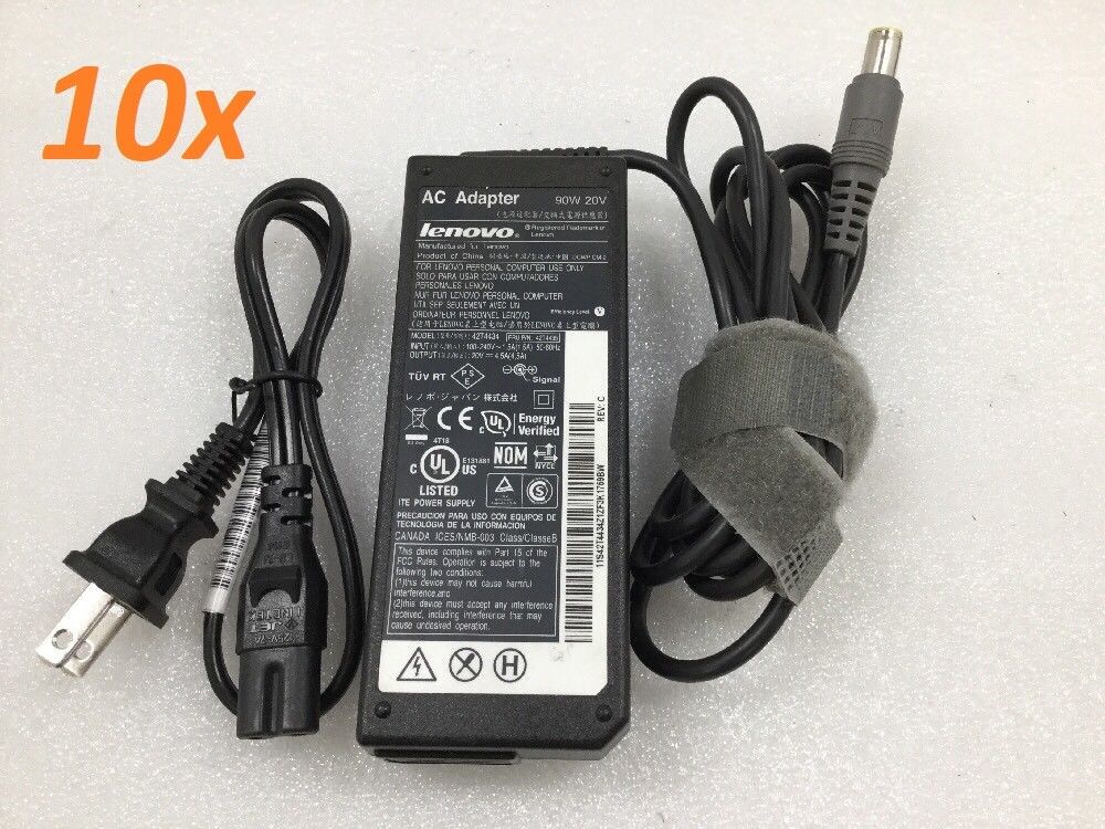 Lot of (10) - OEM Lenovo 90W 20V-4.5A Laptop AC Adapter T410 T420 T510 T520 T60