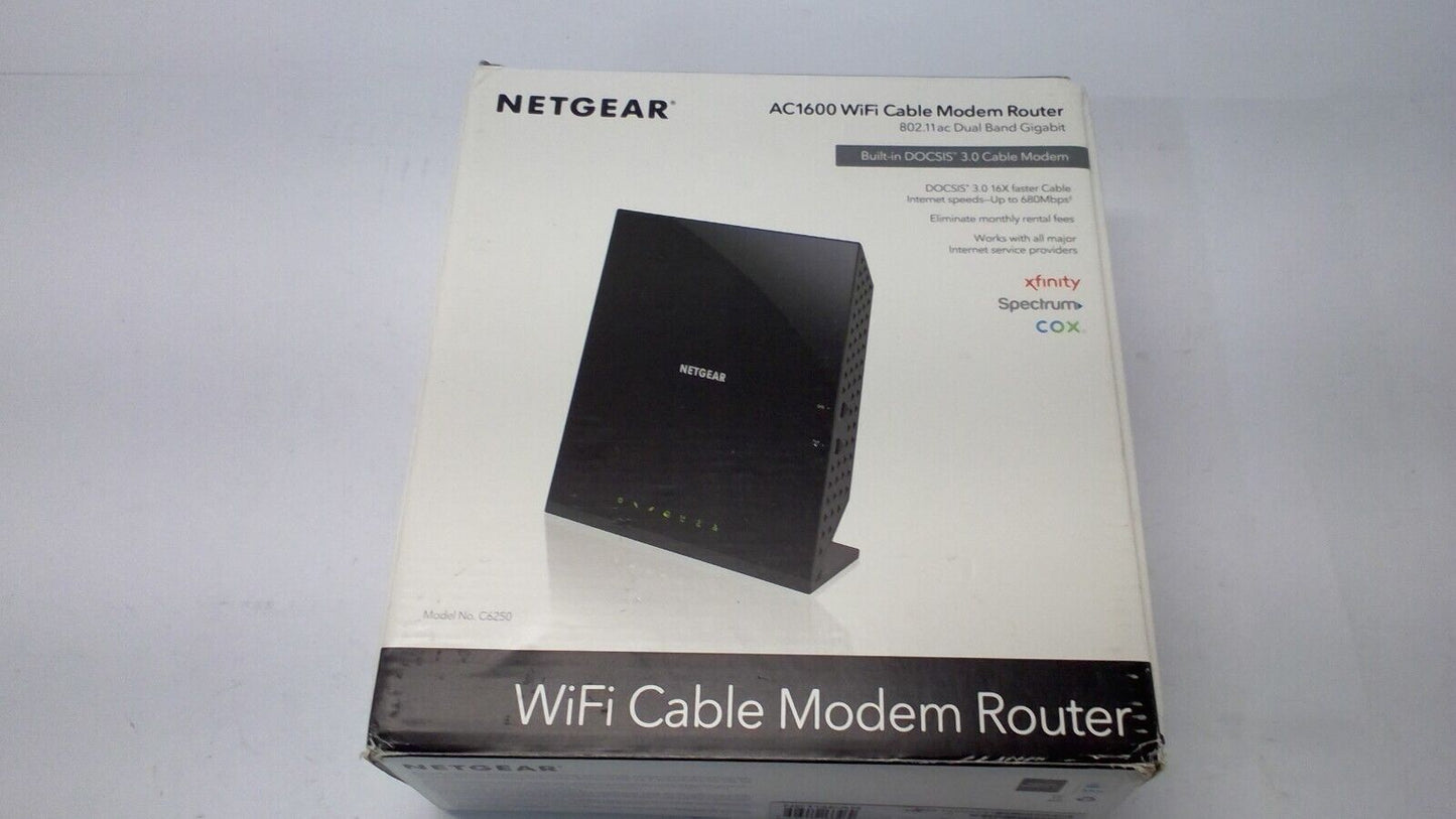 Netgear AC1600 Wifi Cable Modem Router C6250-1AZNAS