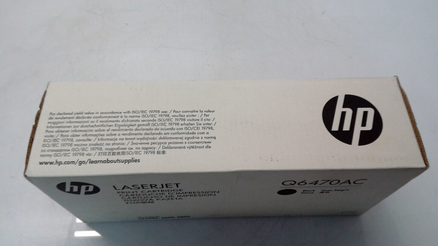 NEW GENUINE HP Q6470AC BLACK LASERJET PRINT CARTRIDGE SEALED