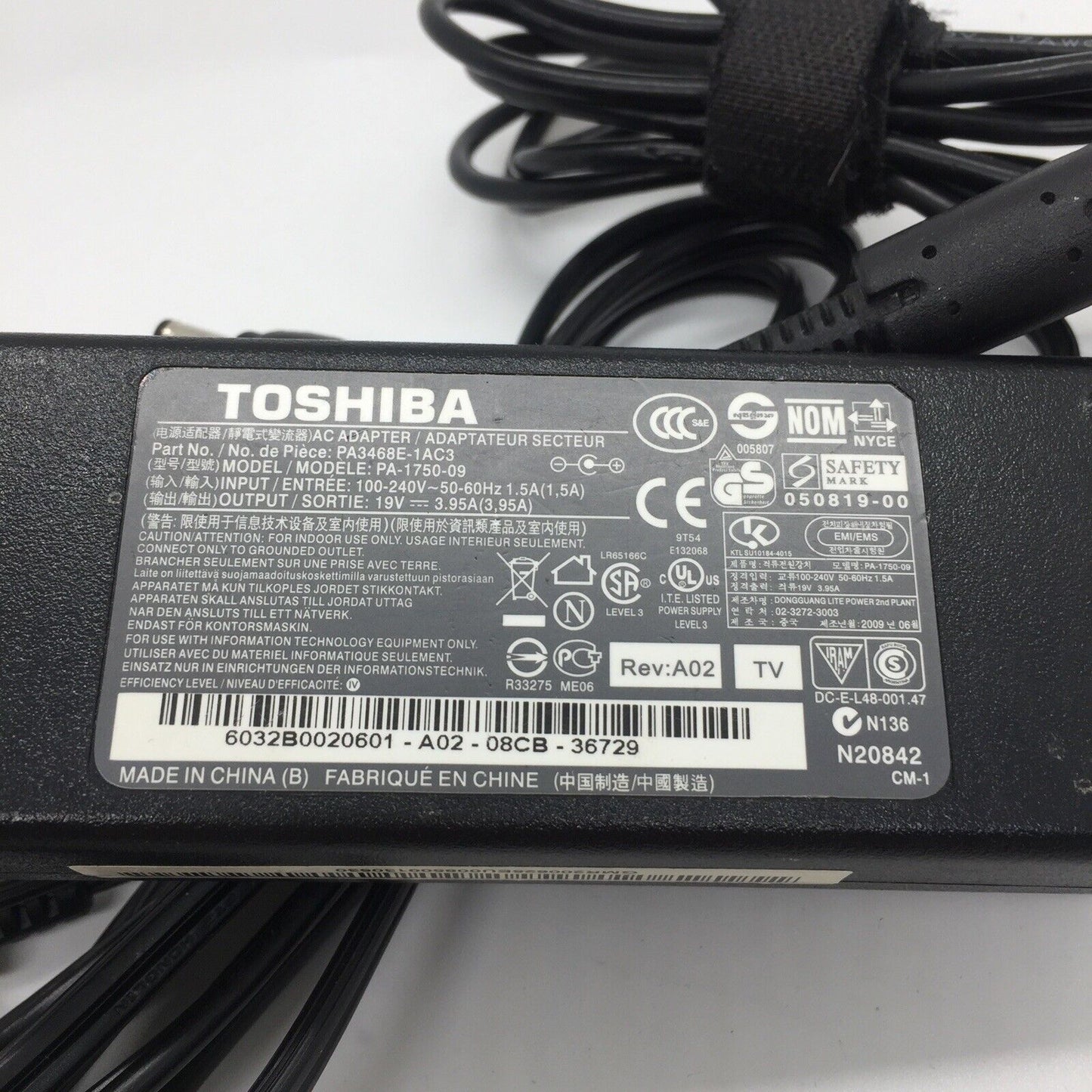 OEM TOSHIBA AC ADAPTER 19V 3.95A  ADP 75SB AB BB PA3715U-1ACA PA3468E-1AC3