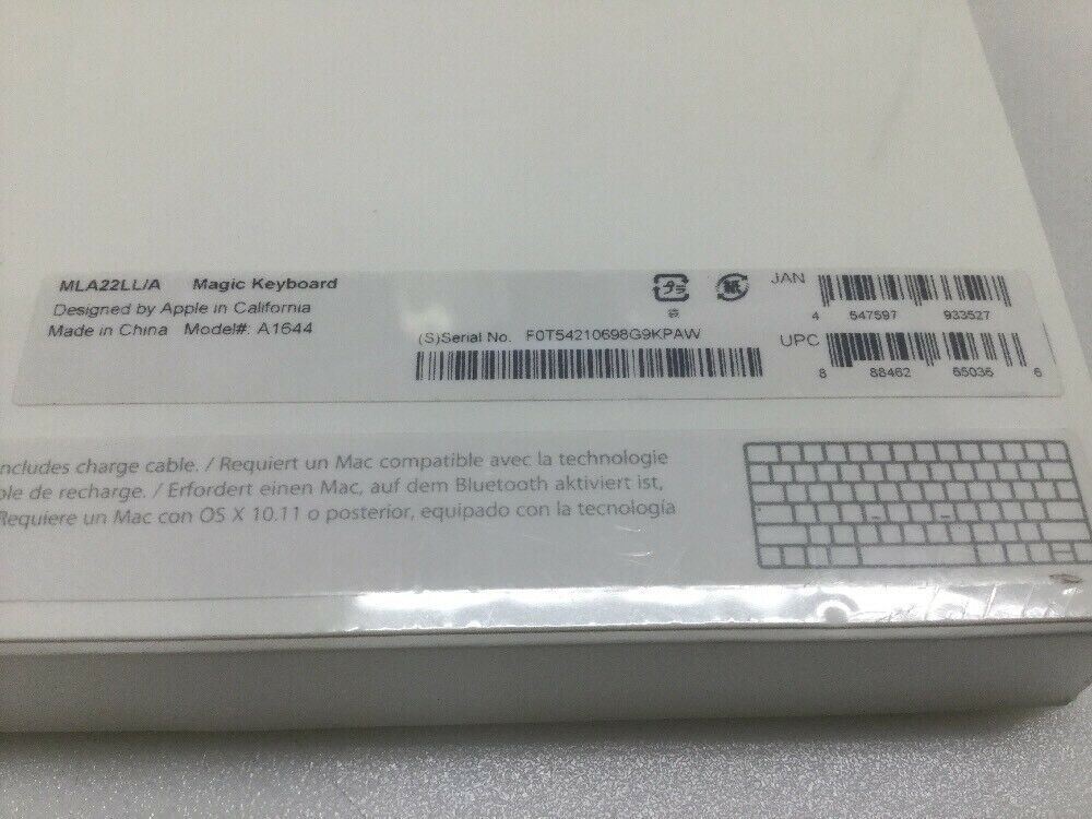 Apple Magic Keyboard Model: MLA22LL/A Brand New Sealed A1644