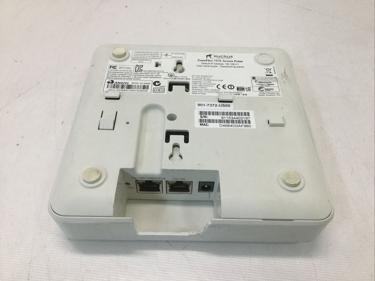 Ruckus Zoneflex 7372 Dual-Band 802.11n Wireless Access Point US00