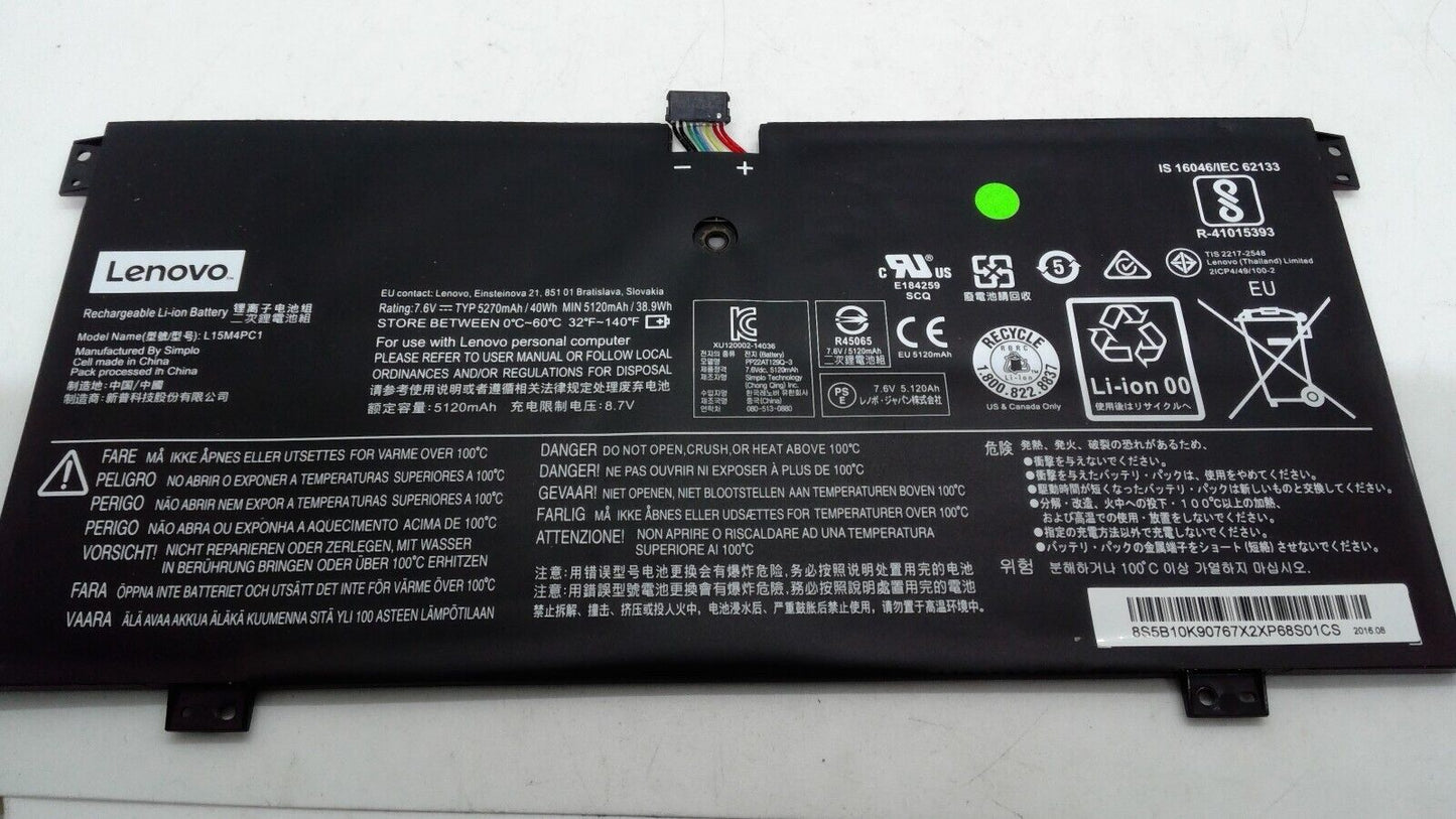 Genuine Lenovo Battery Yoga 710-11IKB 11.6" Laptop 7.6V 40Wh 5120mAh L15M4PC1