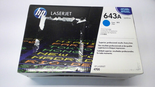 Genuine  HP  643A CYAN Q5951A Brand New SEALED BOX For Laserjet 4700