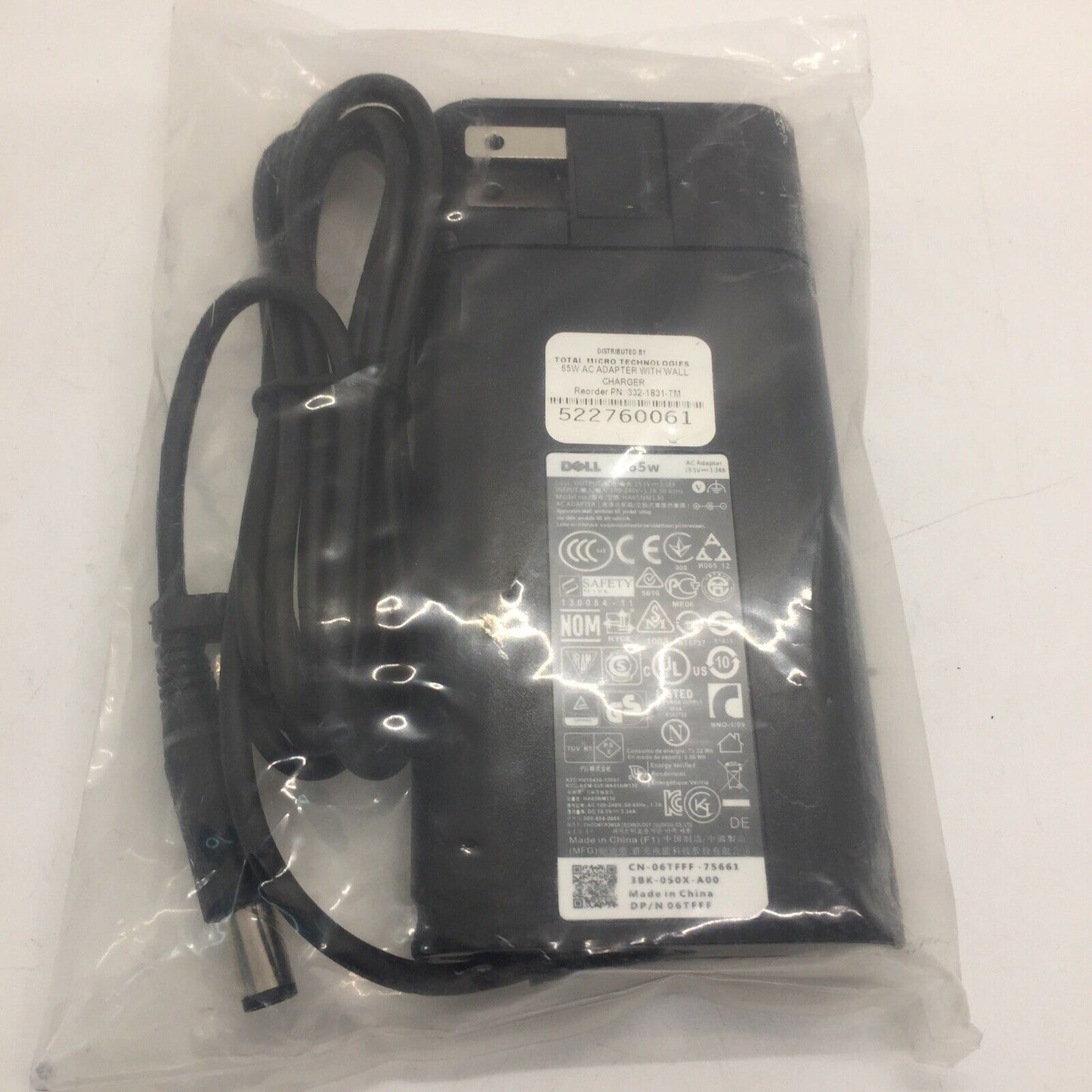 OEM Dell 65W AC Adapter 19.5V 3.34A 6TFFF for Dell Latitude Vostro wall charger