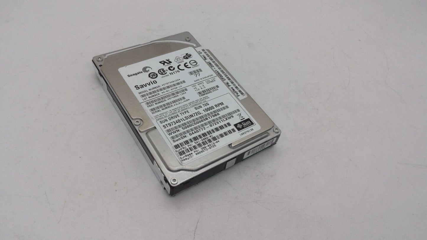 Seagate Savvio 1000RPM 2.5" ST973401SS 9y4066-134 HDD SUN 72G