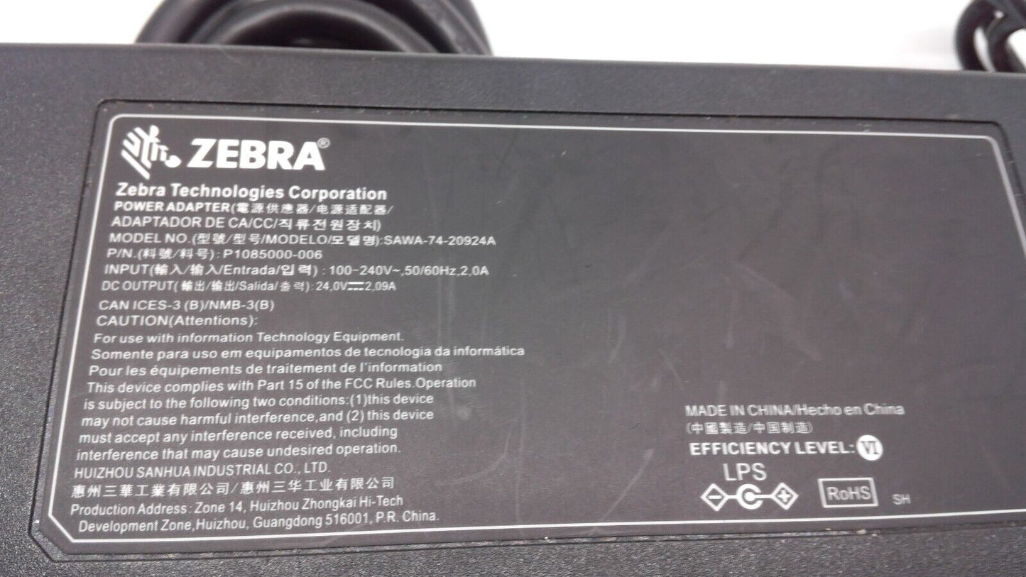 OEM Zebra 50W AC Adapter 24V 2.09A SAWA-74-20924A P1085000-006 Power Supply