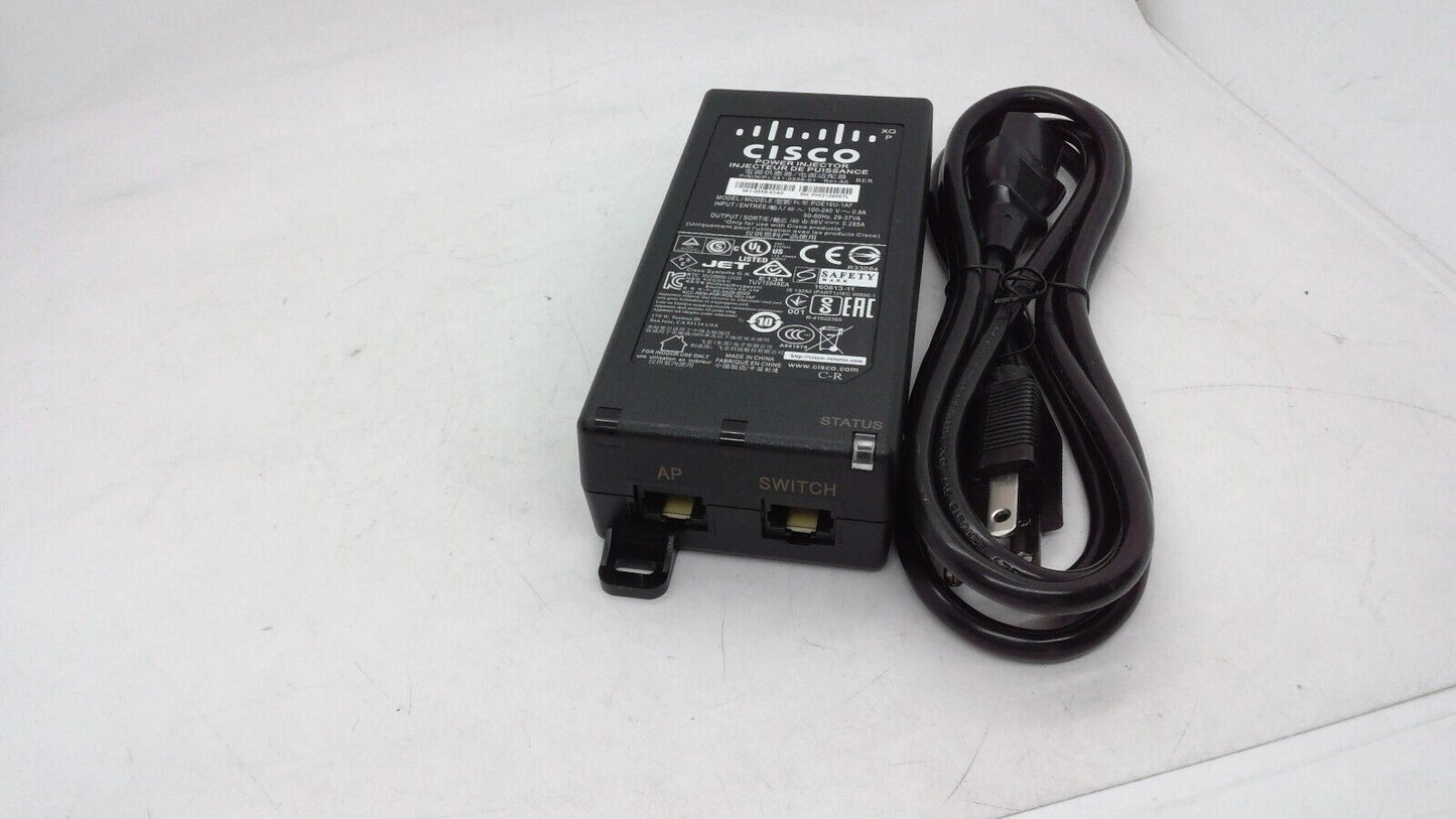 Genuine Cisco POE16U-1AF Power Injector 56V 0.285A 341-0556-01 w/ Power Cord