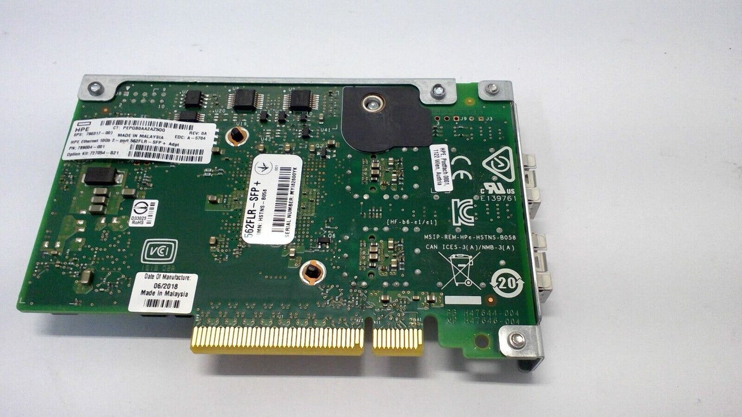 HPE Ethernet 10GB 2port 562FLR -SFP+ Adapter 790317-001 789004-001