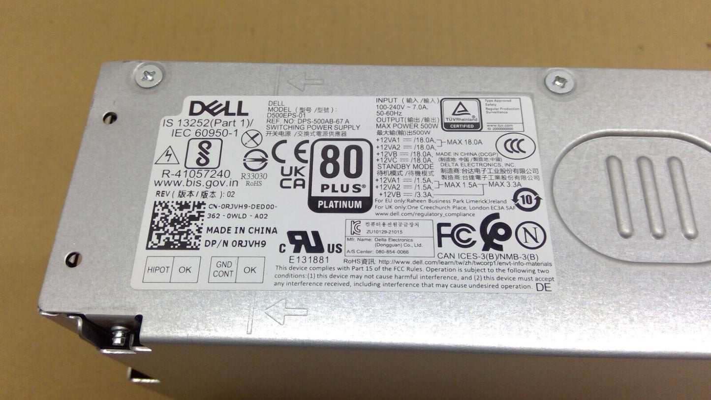 Dell RJVH9 500W PSU Power Supply D500EPS-01 80+ Platinum for OptiPlex 5000 T3660