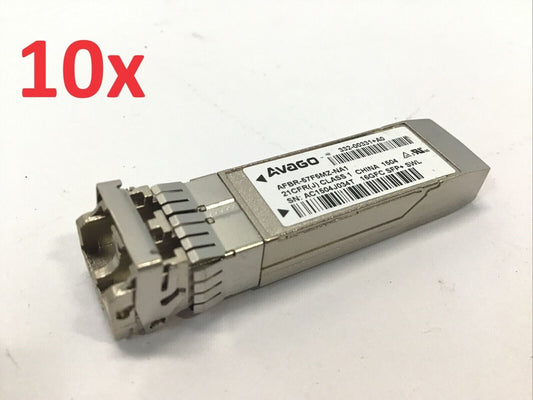 Lot of 10 - Avago AFBR-57F5MZ 16Gb SFP+ SR SWL Optical Transceiver Module