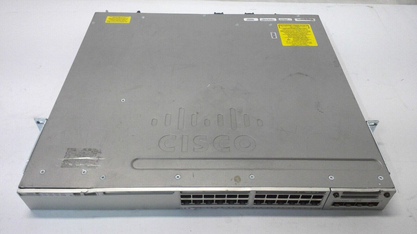 Cisco Catalyst WS-C3850-24T-E w/C3850-NM-4-1G module 1 Power Supply and 3 FANS