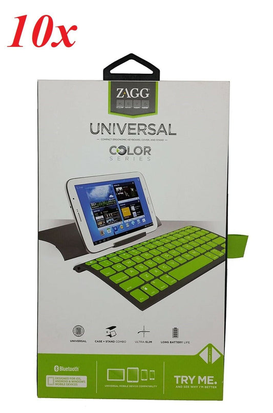 (10) ZAGG Universal Bluetooth Keyboard Case for Apple Samsung, Tablets Devices