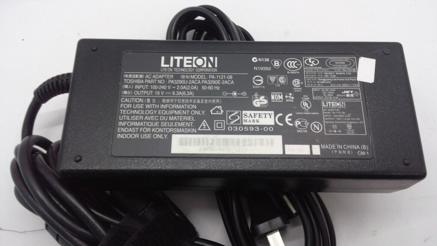 Genuine LiteOn 120w 19V 6.3A  Laptop Charger AC Adapter Power Supply PA-1121-08