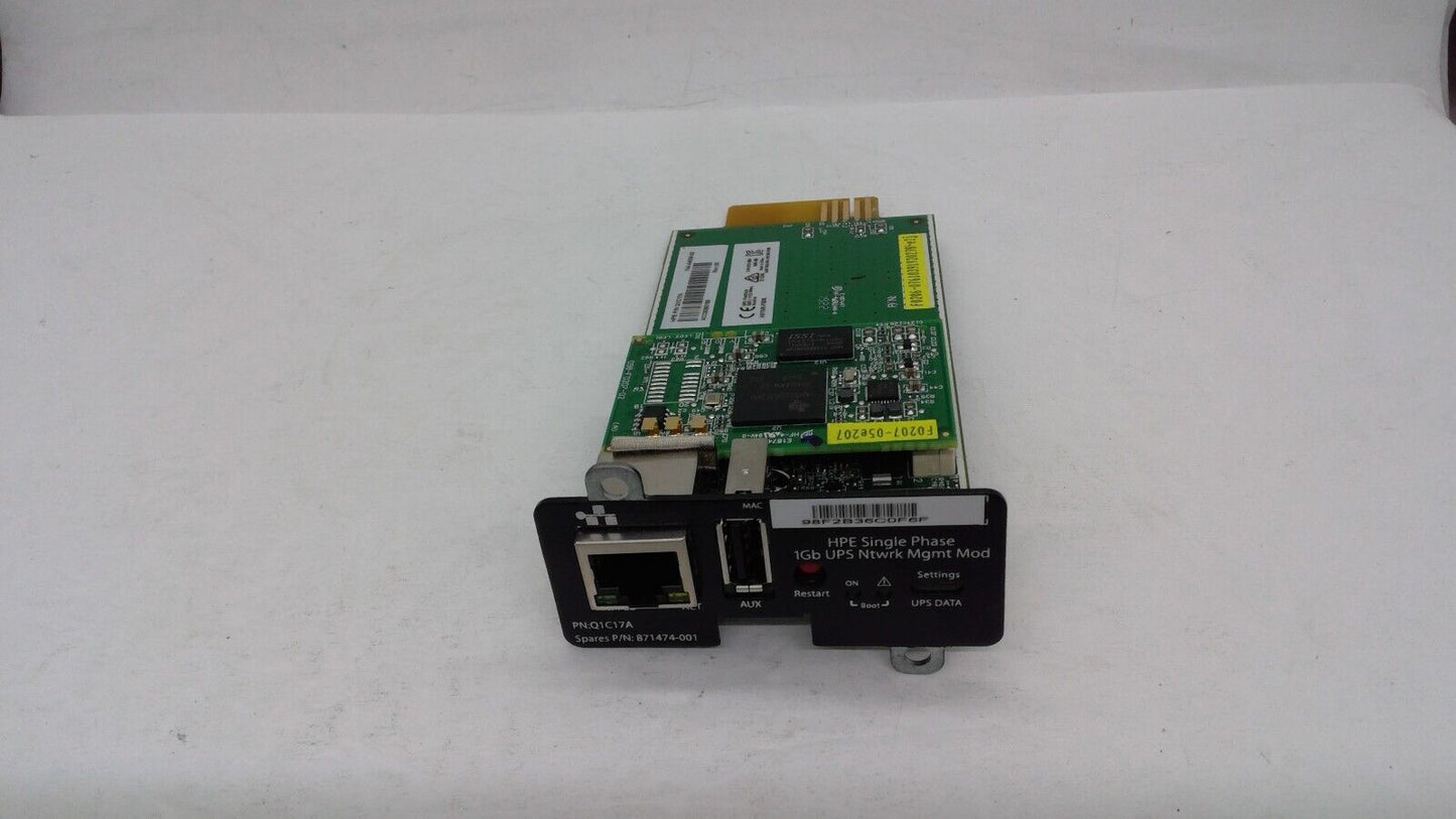 NEW HP Q1C17A HPE Single Phase 1Gb UPS Network Management Module - 1 x RJ-45