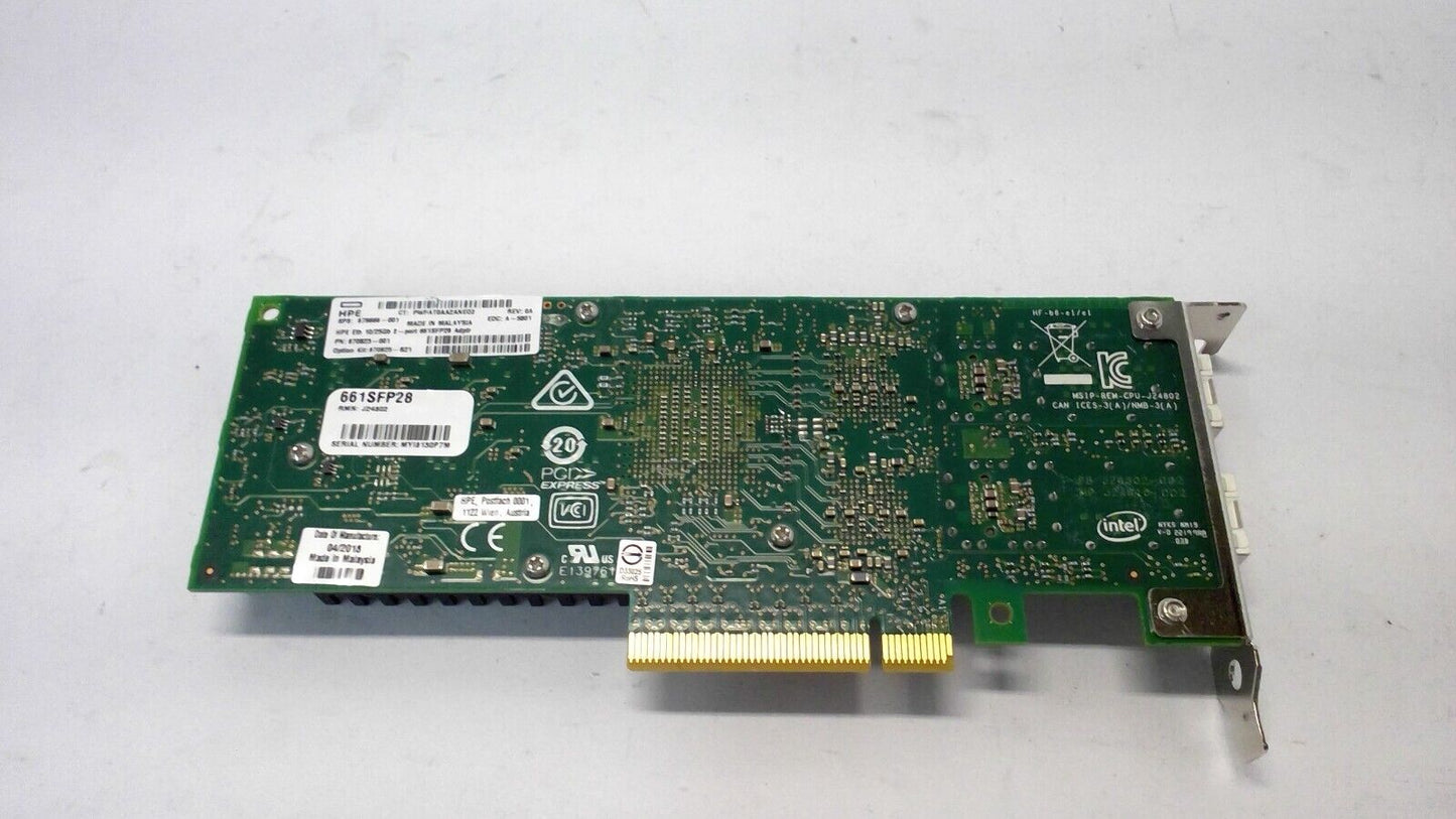 HPE 2 Port 10/25Gbps 661SFP28 Ethernet Adapter 870823-001 879666-001