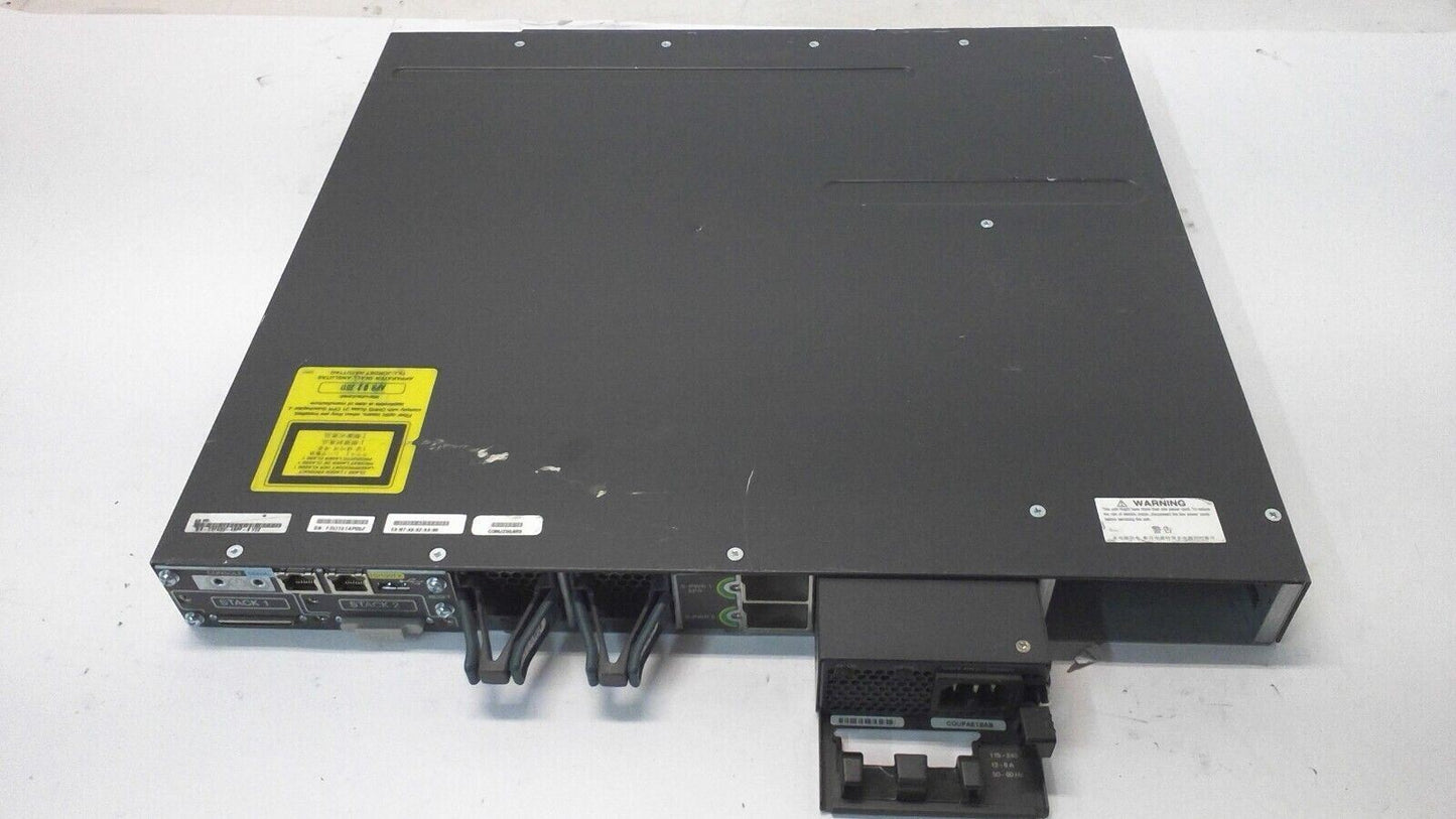 Cisco WS-C3750X-48PF-S 48 Port PoE Gigabit Switch PSU 1100WAC