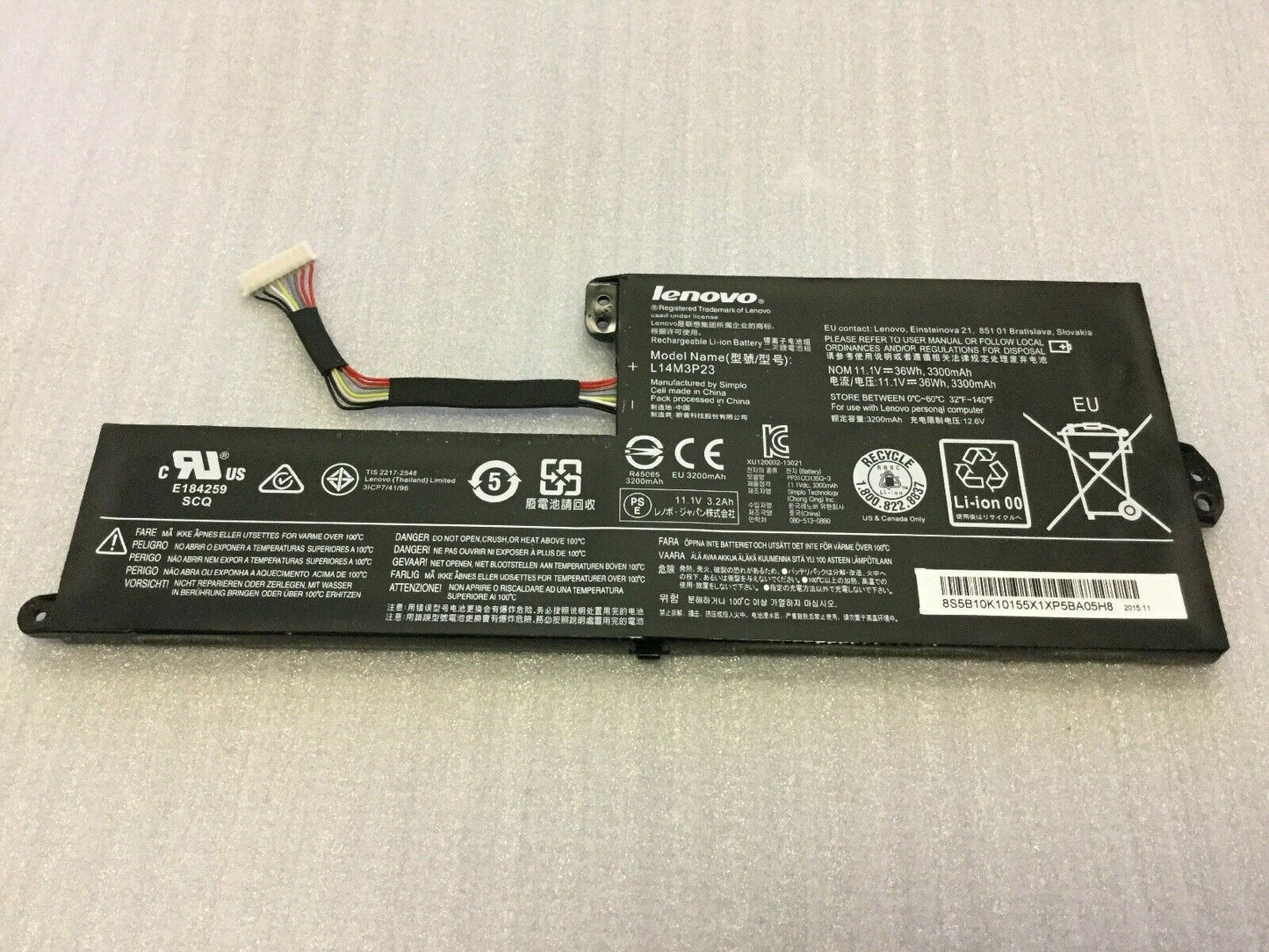 Genuine Lenovo Chomebook N21 / N21-80MG Laptop Battery 11.1V 3300mAh L14M3P23