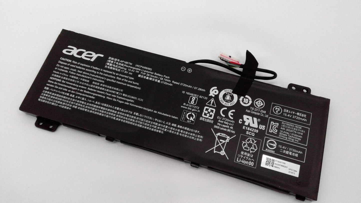 OEM AP18E7M AP18E8M Laptop Battery 15.4V 58.75Wh For  Acer Nitro 5 AN515-54