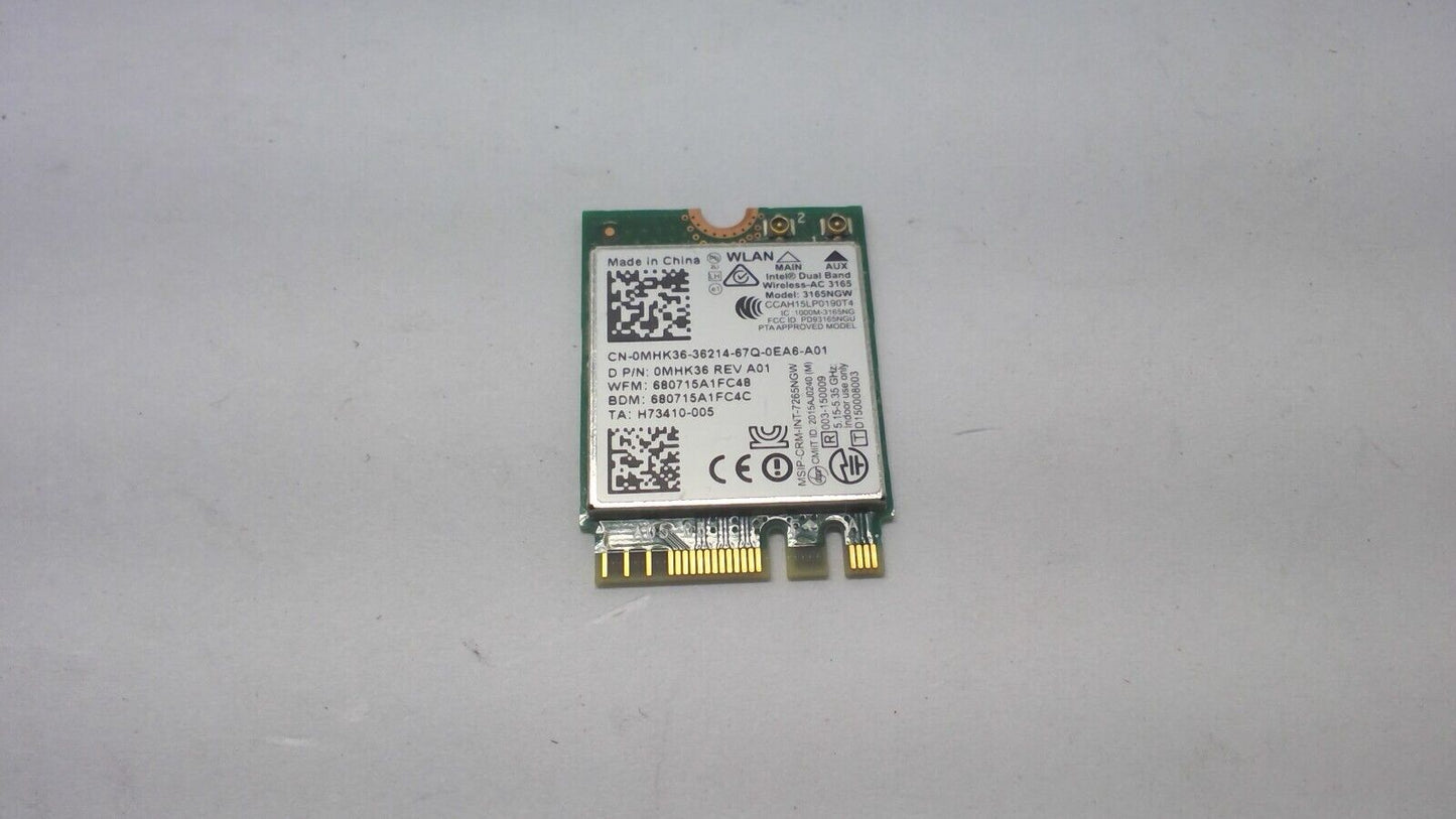 Intel Wireless-AC 3165 WiFi 802.11 ac/a/b/g/n + Bluetooth 4.0 M.2 MHK36, HIAA 02