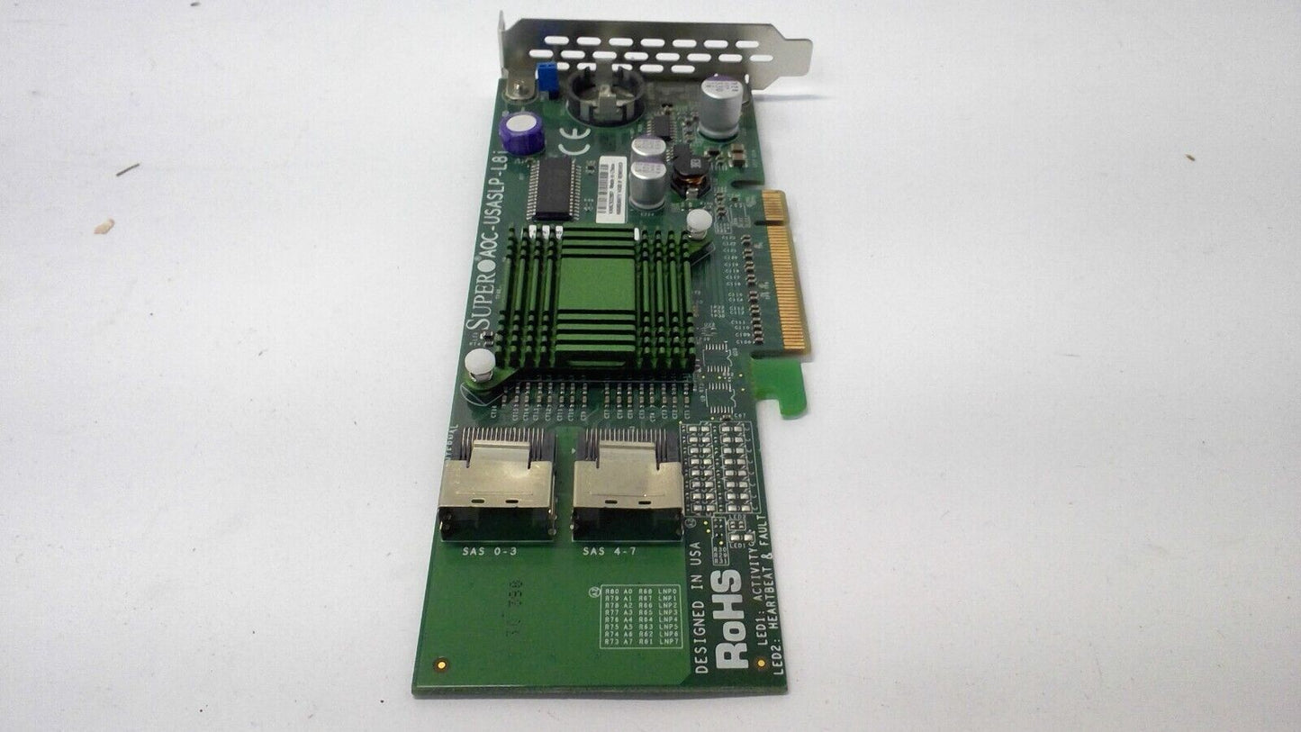 Supermicro AOC-USASLP-L8I PCI-Express 8 Ports SAS STGE IT mode HBA Card LP