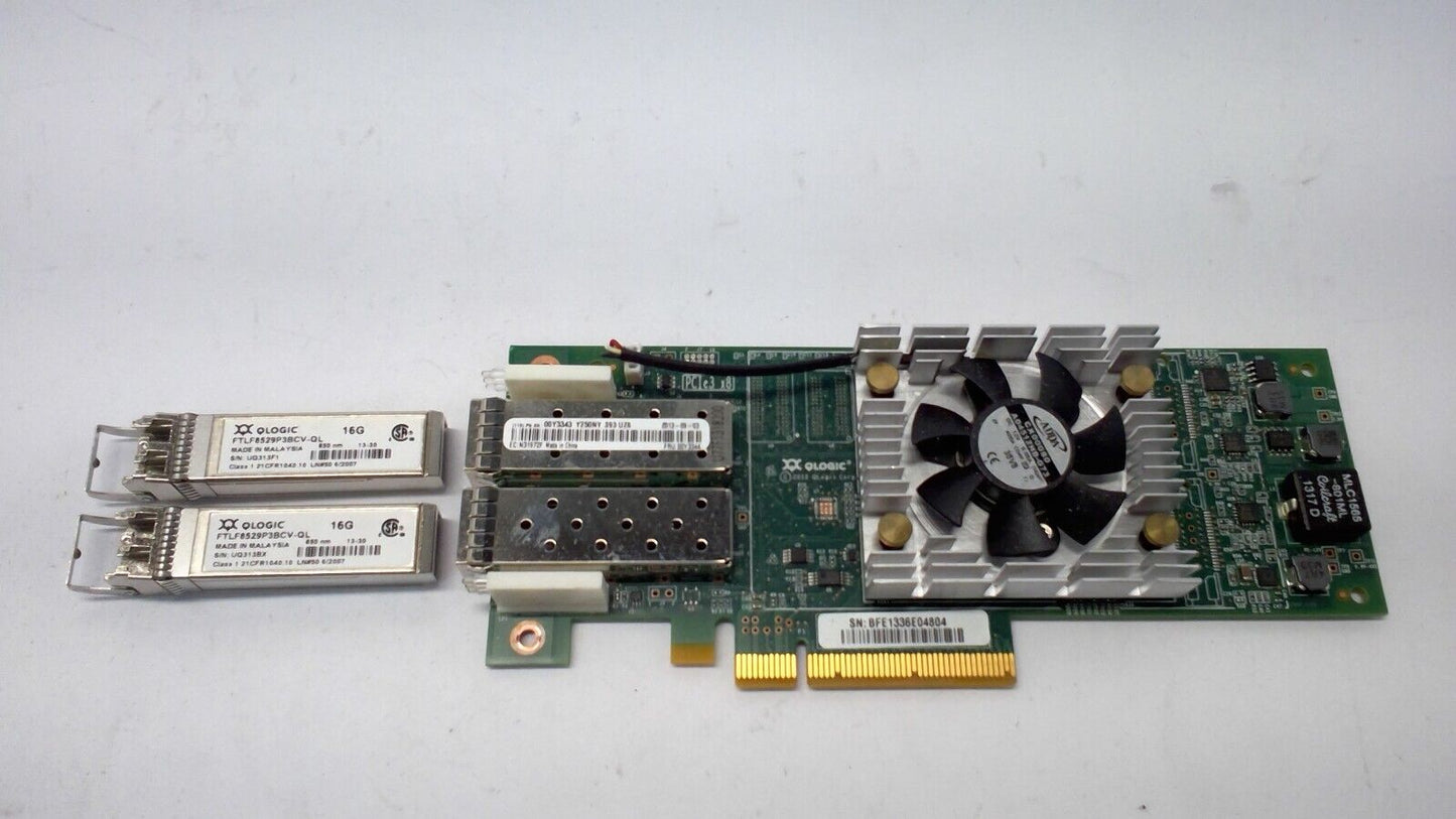 IBM QLogic QLE2662 Dual Port 16Gb SFP+ Fibre HBA adapter 00Y3344 w/SFPs LP