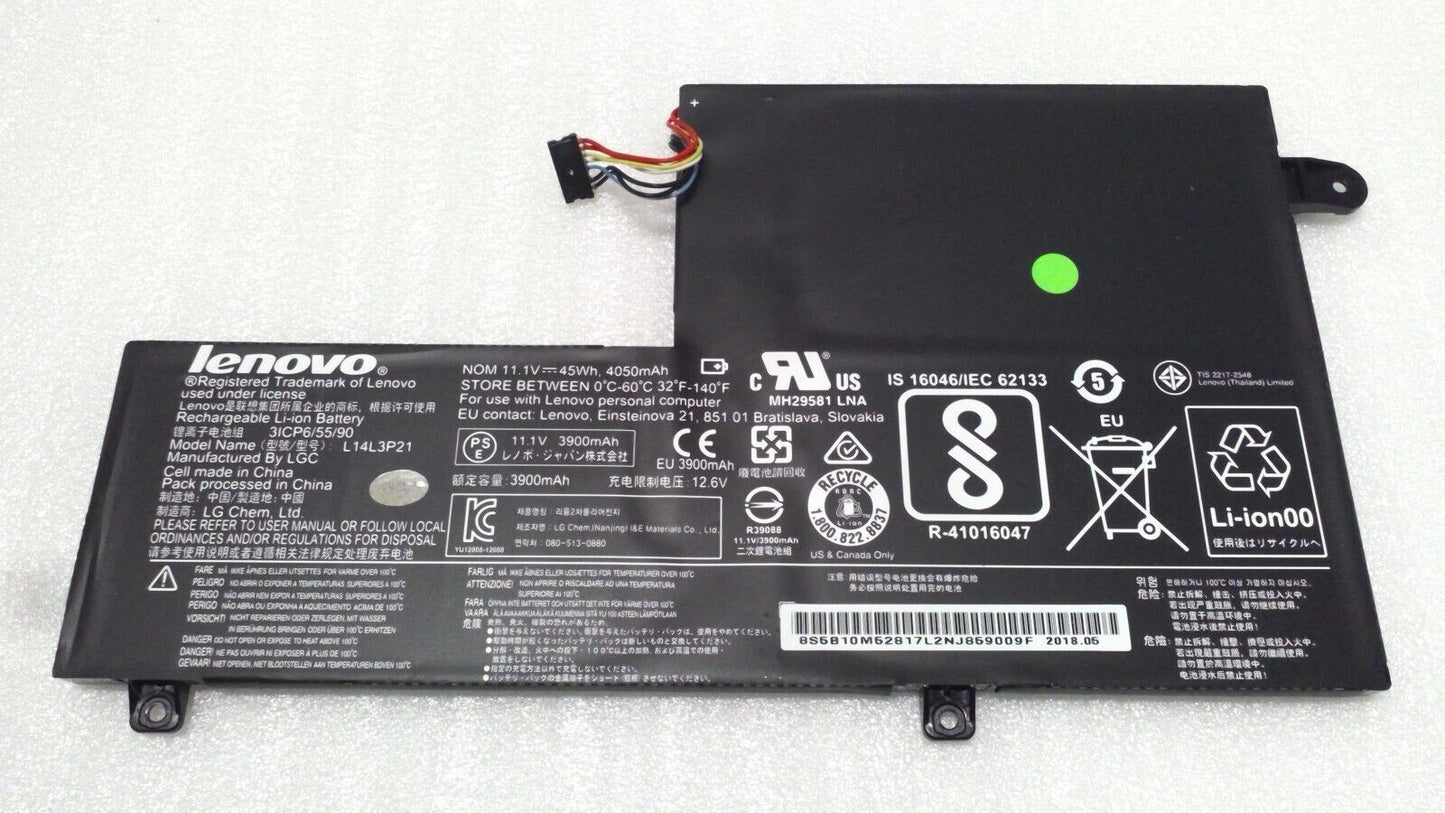 Genuine Lenovo Battery L14L3P21 for IdeaPad 510S-14ISK Flex 3 1470 1480, 45Wh