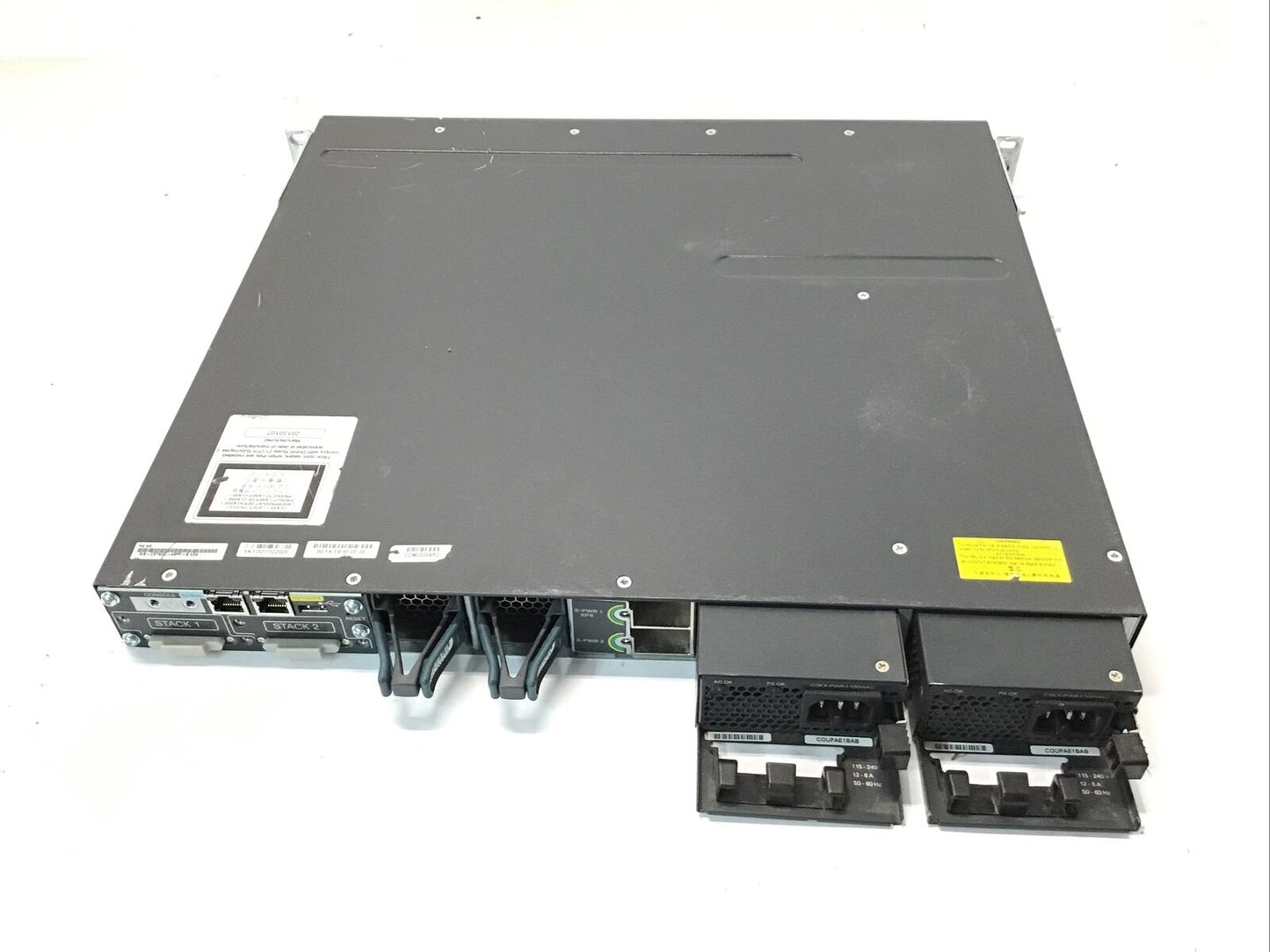 Cisco WS-C3750X-48PF-S 48 Port PoE Gigabit Switch w/ C3KX-NM-10G & Dual 1100WAC