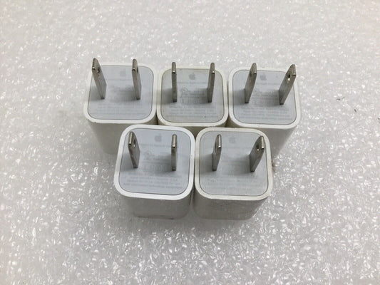 Lot of 5 - OEM Authentic Apple iPhone 5W Wall Charger Adapter Cube A1385 A1265