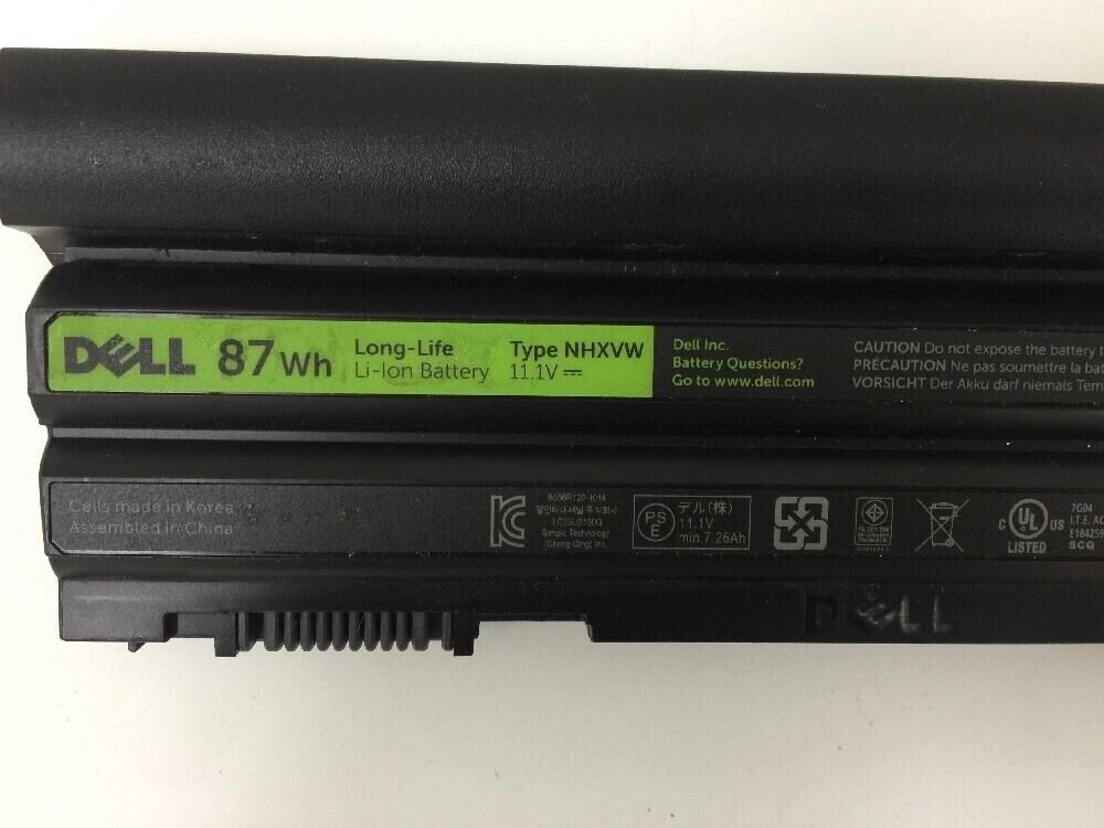 Genuine OEM DELL Latitude E5420 E5520 E5530 E5430 Battery Type NHXVW 87Wh