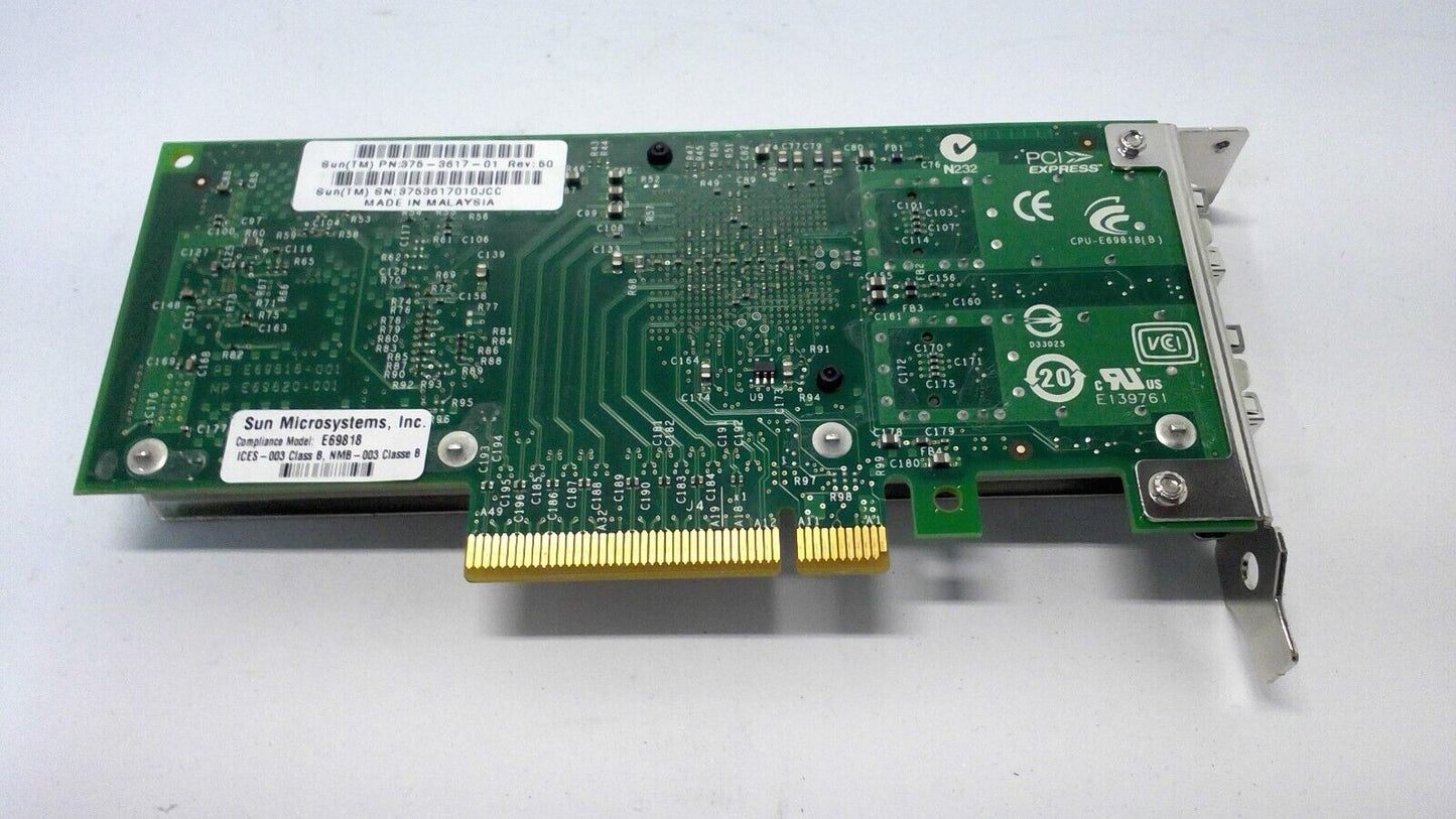 Sun Oracle Intel 375-3617-01 Dual Port 10Gb SFP+ Ethernet Network Adapter Card