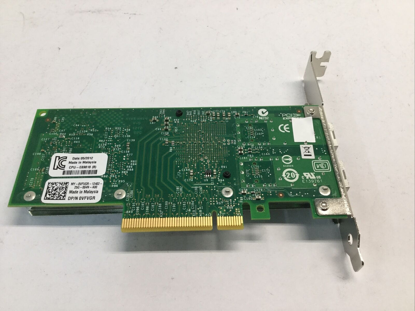 Dell 0VFVGR Intel X520-DA2 Dual Port 10GB SFP+ Ethernet Sever Adapter E10G42A