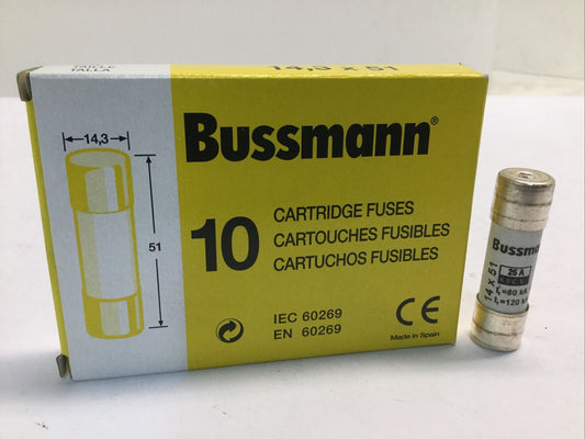 (10) NEW Bussmann C14G25I gG 25A 690Vac 25/08 IEC 60269 Cartridge Fuses