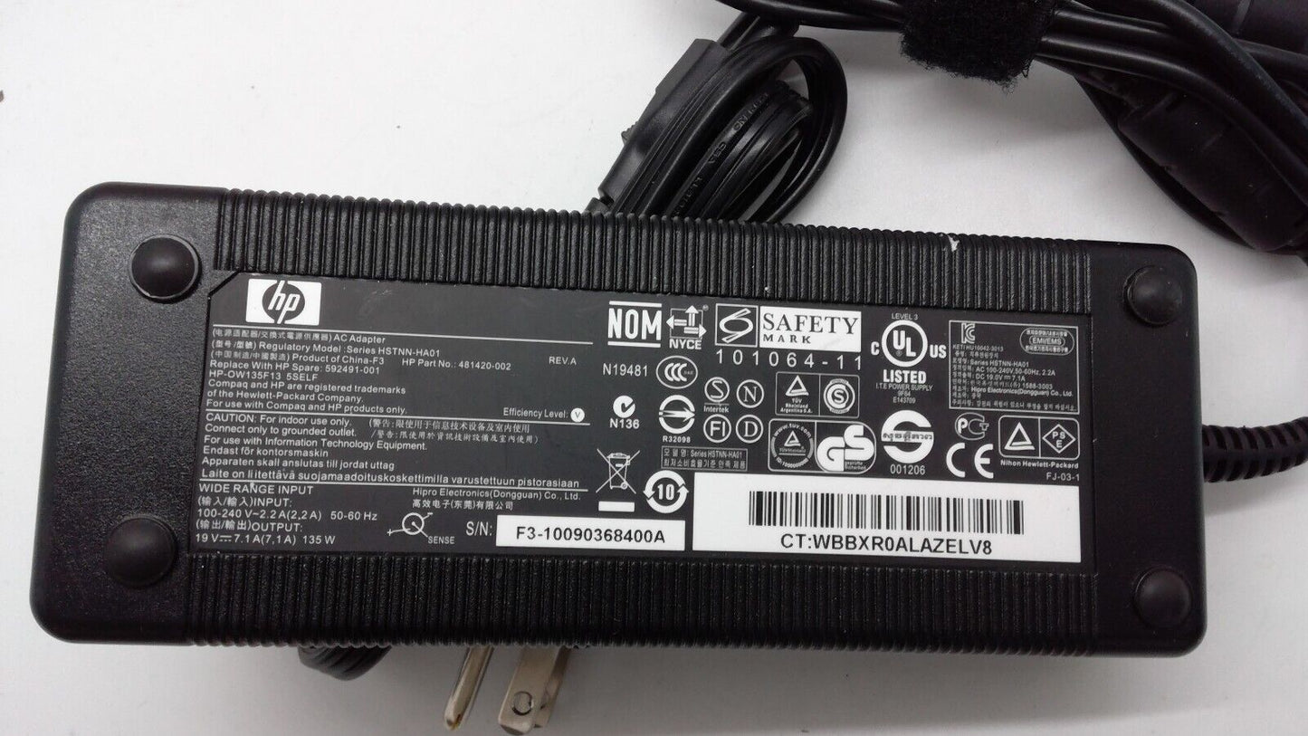 Genuine HP 135W AC Adapter  HSTNN-HA01 481420-002 19.5V 7.1A