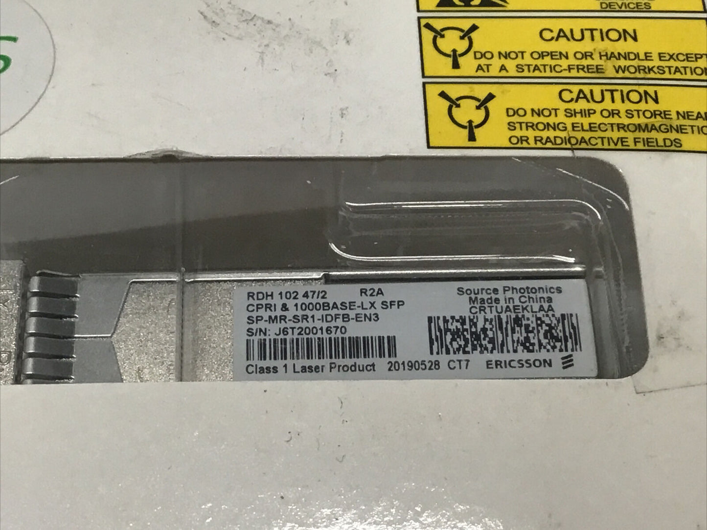 Genuine Ericsson CPRI 1000Base-LX SFP Transceiver  SP-MR-SR1-IDFB-EN3