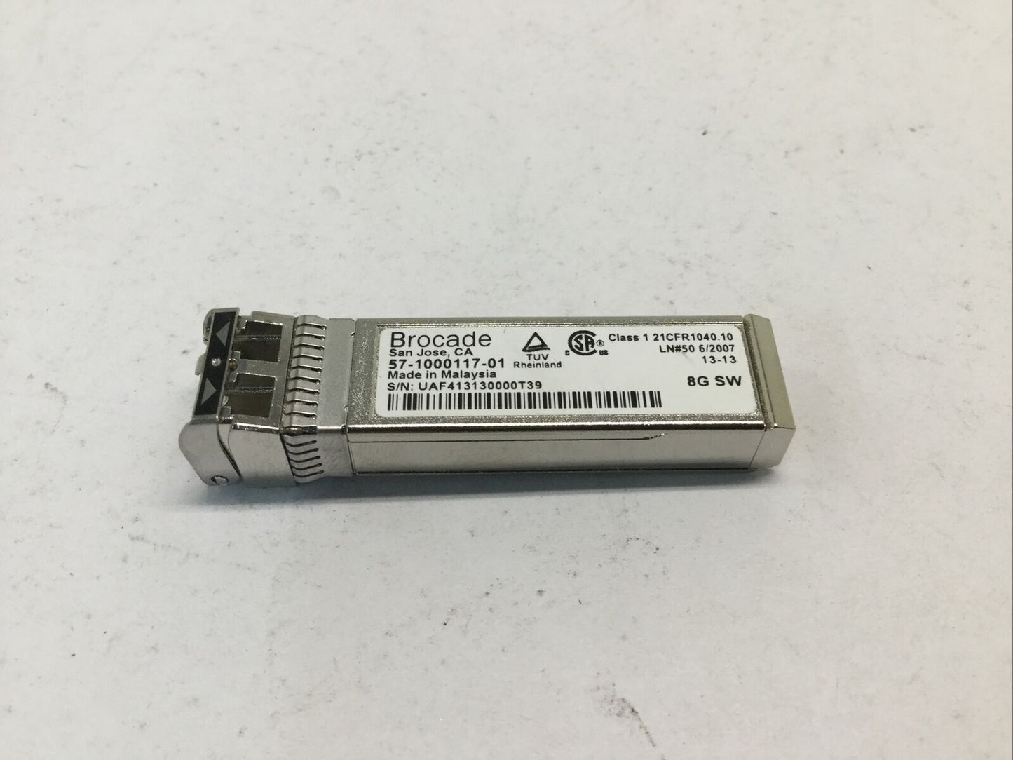 Brocade 57-1000117-01 8GB FC 850nm SW SFP+ Fiber Optic Transceiver