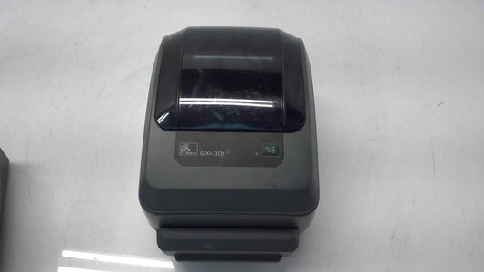 Zebra GX430t Thermal Label Printer w/Auto Cutter GX43-102412-000 NO BACK COVER