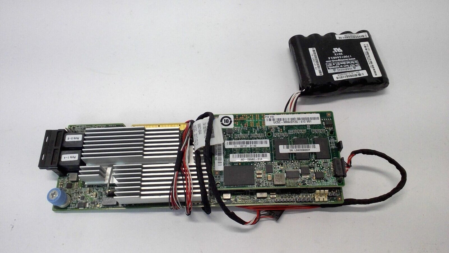 Cisco UCSC-MRAID12G-512MB12Gb/s SAS RAID Controller 74-102747-01 card w/ Battery