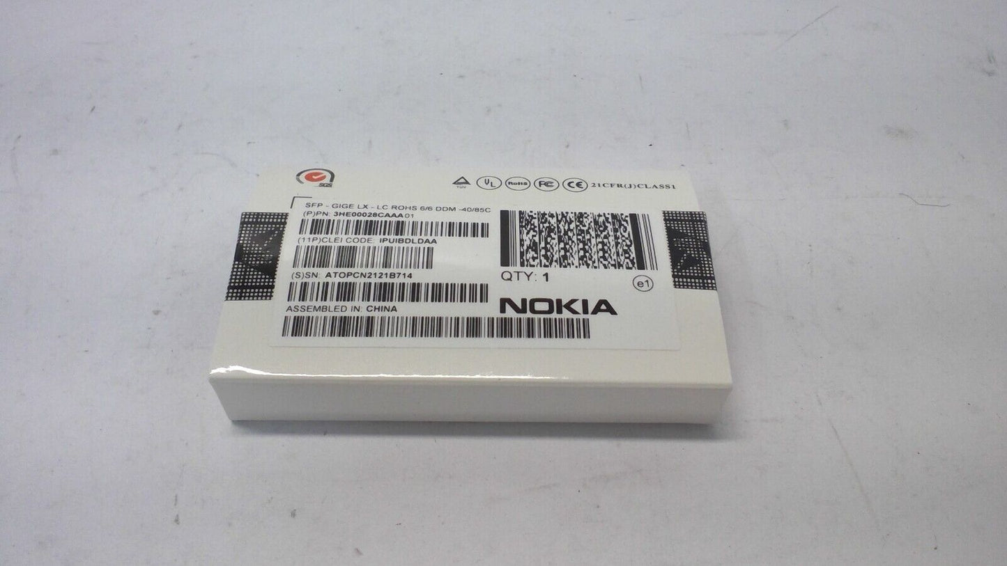 Nokia 3HE00028CAAA01 Transceiver SFP-GIGE LX-LC ROHS 6/6 DDM-40/85C 1310nm