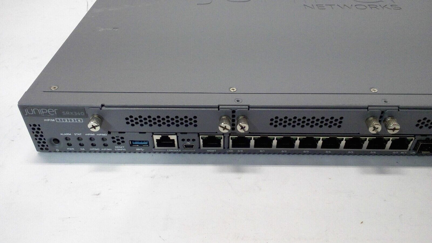 Juniper SRX340 8x GE & 8x GE SFP Ports & 4× MPIM Slots Service Gateway