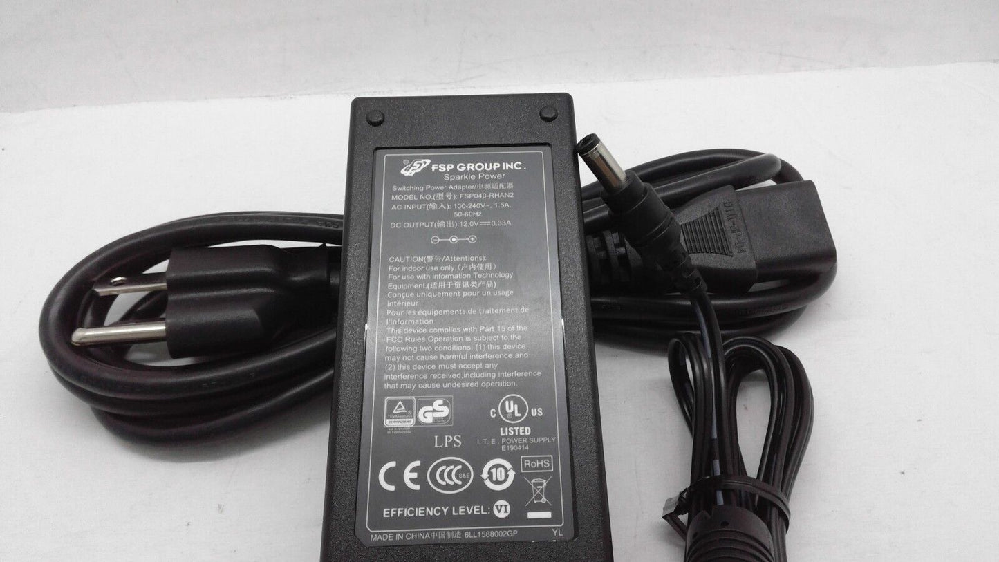 Original FSP FSP040-RHAN2 AC/DC Switching Power Adapter 12V 3.33A 40W