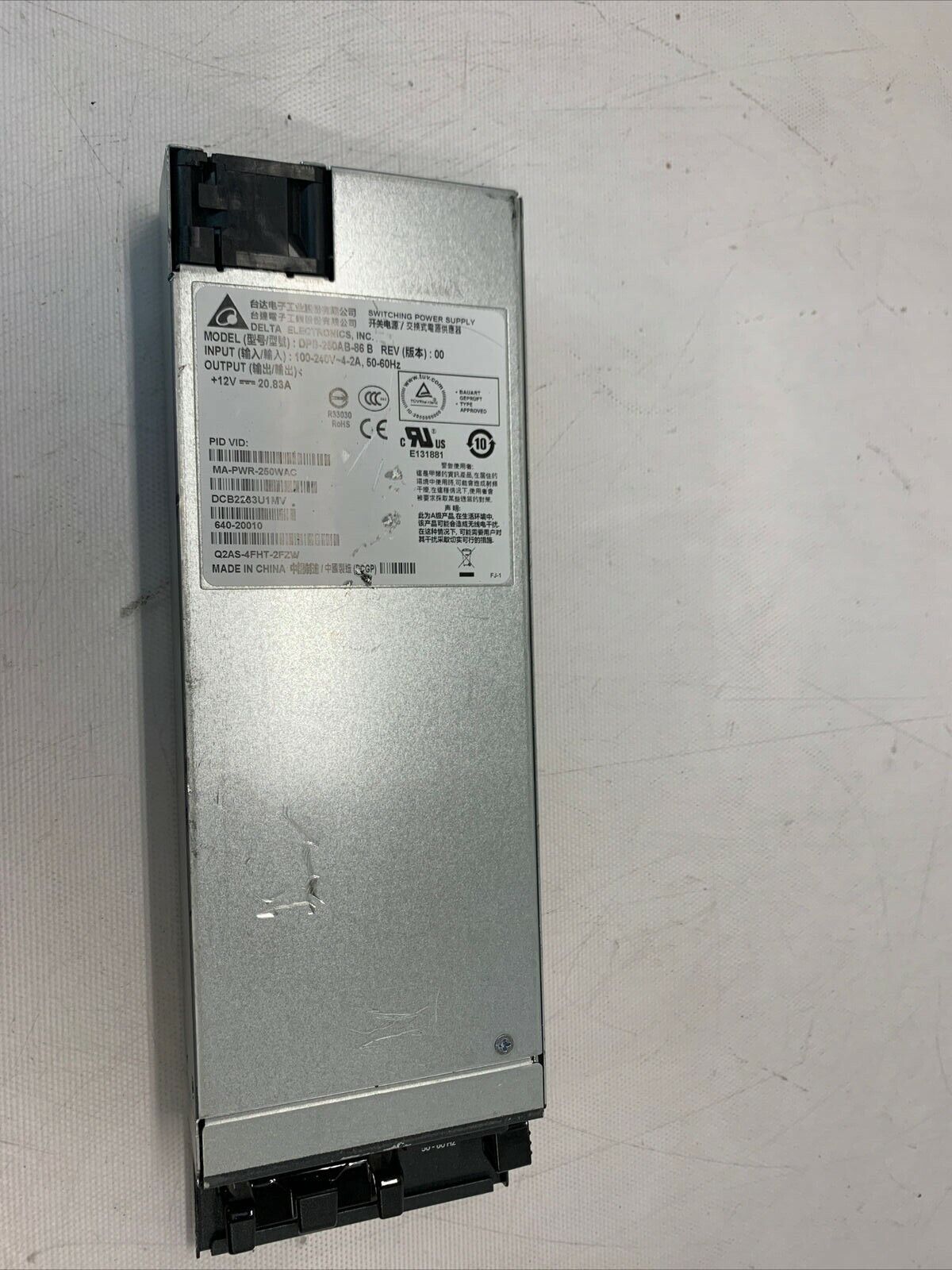 Cisco MA-PWR-250WAC 250W Power Supply for Meraki MS 320 350 Series Switch