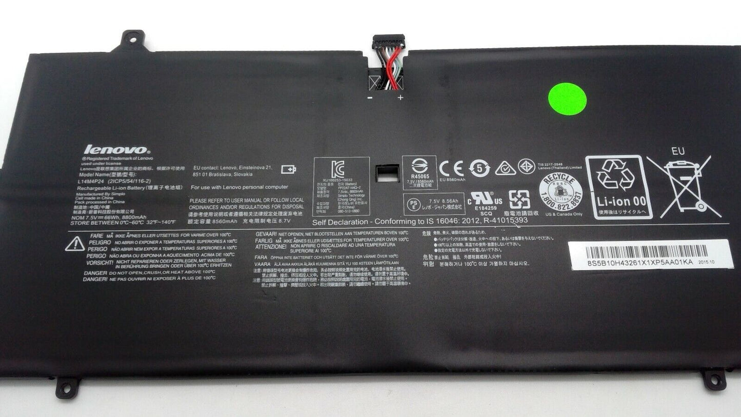 Genuine Lenovo Yoga 900-13ISK 13.3" Laptop Battery L14M4P24 7.5V 66WH 8800mAh