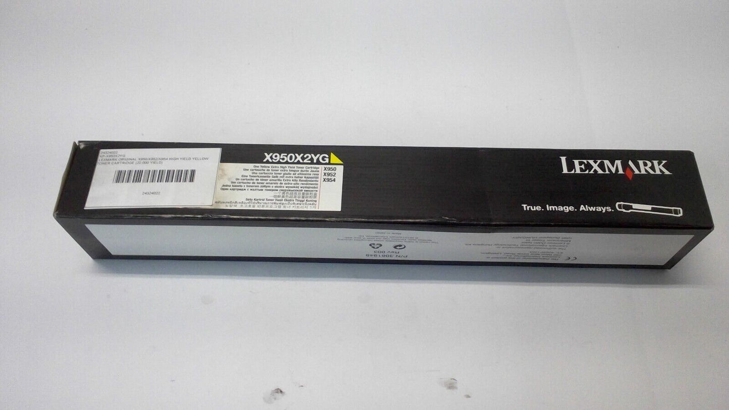 Lexmark Genuine X950X2YG Yellow Extra High Yield Toner Cartridge NEW