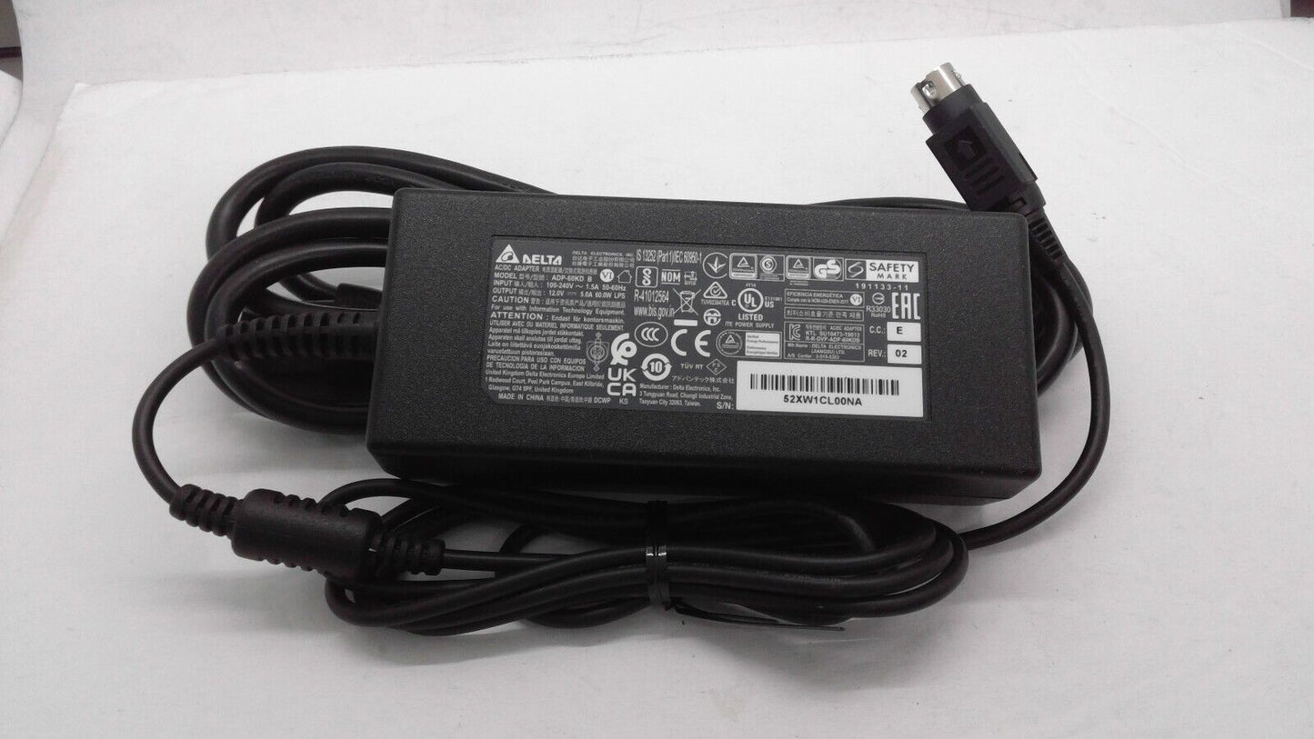 Genuine Delta AC/DC Adapter Power Supply ADP-60KD B 12V 50.A 60W 3Pin