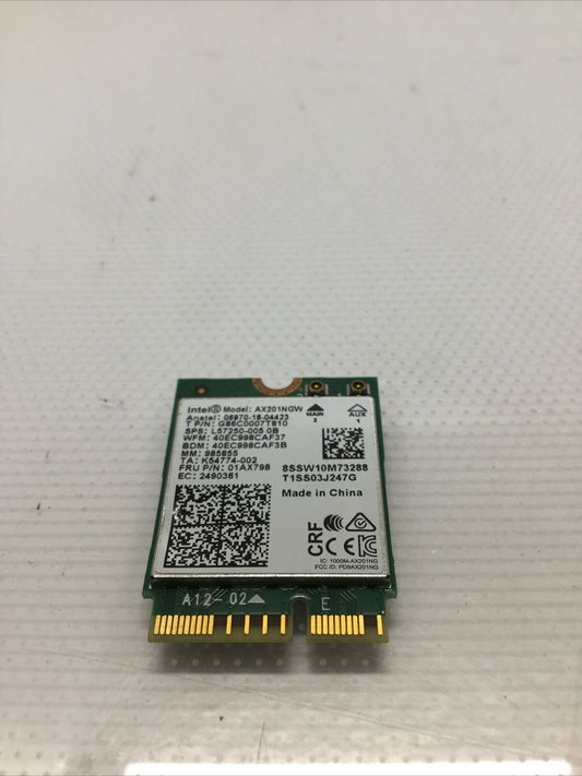 INTEL AX201NGW DUAL BAND Wi-Fi 5.0 AND 2.4GHZ + BLUETOOTH NETWORK CARD